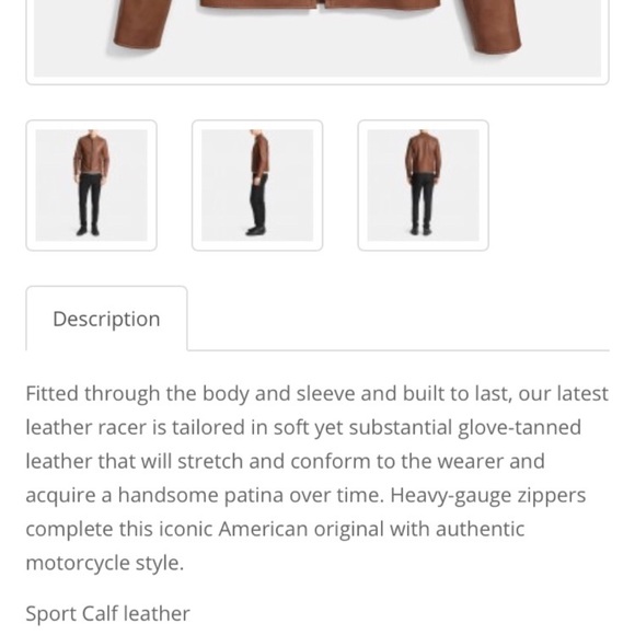 Coach Leather Racer Jacket In Saddle - Picture 8 of 8